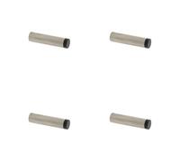 Loops 4 Pack Elegant Knurled Wall Mounted Doorstop In Satin Nickel Finish - Solid Brass & Rubber Stopper