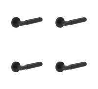 Loops 4 Pack Elegant Matt Black Door Lever Handle On Rose - Interior Handle