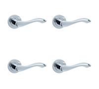 Loops 4 Pack Elegant Polished Chrome Door Handle For Traditional Interiors - Interior Handle