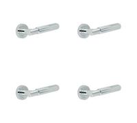 Loops 4 Pack Elegant Polished Chrome Door Lever Handle On Rose For Modern Interiors - Interior Handle