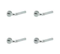 Loops 4 Pack Elegant Polished Chrome Lever On Rose Door Handle For Modern Interiors - Interior Handle