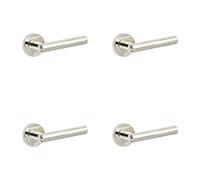 Loops 4 Pack Elegant Polished Nickel Door Handle With Customizable Roses - Interior Handle
