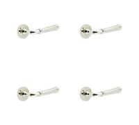 Loops 4 Pack Elegant Polished Nickel Door Handle With Traditional Design - Solid Brass Interior Handle