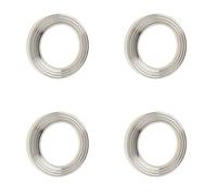 Loops 4 Pack Elegant Reeded Outer Roses For Escutcheons In Polished Nickel Finish - Solid Brass Key Hole Cover