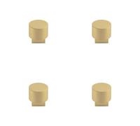 Loops 4 Pack Elegant Round Satin Brass Cupboard Knob For Modern Interiors - Kitchen Cabinet Knob