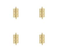 Loops 4 Pack Elegant Satin Brass Finial Hinge 50X35mm For Cabinet Doors - Solid Brass - Door Hinges