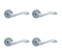 Loops 4 Pack Elegant Satin Chrome Door Handle For Traditional Interiors - Interior Handle