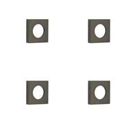 Loops 4 Pack Elegant Square Plain Outer Rose In Dark Bronze Finish - Door Handle