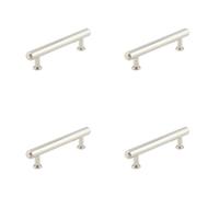 Loops 4 Pack Elegant Stepped Cabinet Handle In Polished Nickel - 128mm - Kitchen Drawer Pull Handle