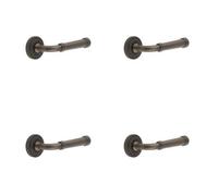 Loops 4 Pack Elegant Stepped Rose Door Handle In Dark Bronze For Stylish Interiors - Solid Brass Interior Handle