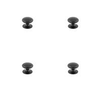 Loops 4 Pack Elegant Traditional Black Cupboard Knob - 50mm Diameter - Kitchen Cabinet Knob
