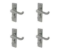 Loops 4 Pack Elegant Victorian Scroll Door Handle In Satin Chrome Finish - Interior Lever On Backplate