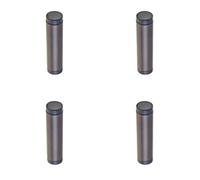 Loops 4 Pack Elegant Wall Mounted Door Stop In Dark Bronze Finish - Solid Brass & Rubber Stopper