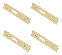 Loops 4 Pack - Euro Cylinder Deadlock Forend Strike & Fixing Pack Set- Brass Pvd Square 150X30mm