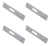 Loops 4 Pack - Euro Cylinder Deadlock Forend Strike & Fixing Pack Set- Satin Steel Square 150X30mm