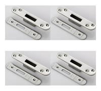 Loops 4 Pack - Euro Cylinder Deadlock Forend Strike & Fixing Pack Setbright Steel Radius 150X30mm