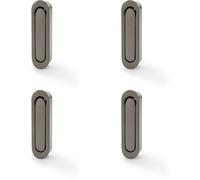 Loops 4 PACK - Flush Sliding Pocket Door Pull Handle - Dark Bronze 70mm x 19mm Radius Edge