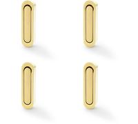 Loops 4 PACK - Flush Sliding Pocket Door Pull Handle - Satin Brass 70mm x 19mm Radius Edge