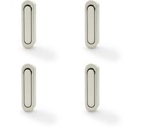 Loops 4 PACK - Flush Sliding Pocket Door Pull Handle - Satin Nickel 70mm x 19mm Radius Edge