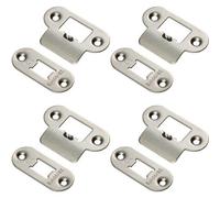 Loops 4 Pack - Forend Strike And Fixing Pack Setfor Heavy Duty Tubular Latch - Satin Steel Radius