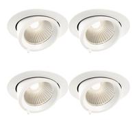 Loops 4 PACK Fully Adjustable Ceiling Downlight - 30W Cool White LED - Matt White Loops White
