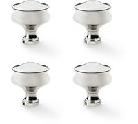 Loops 4 Pack - Georgian Round Door Knob - Polished Nickel 32mm Kitchen Cabinet Pull Handle