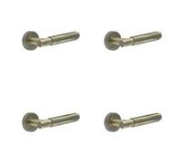 Loops 4 Pack High-Quality Antique Brass Lever Door Handle On Rose For Elegant Interiors - Interior Handle