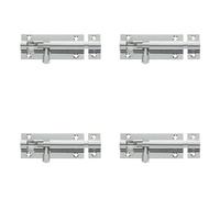 Loops 4 Pack High-Quality Polished Chrome Brass Straight Barrel Bolts 38X25mm - Door Bolt