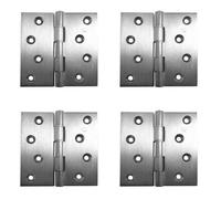Loops 4 Pack High-Quality Satin Chrome Projection Hinge 102X125X3.5mm For Durable Installation - Door Hinges
