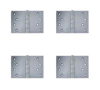 Loops 4 Pack High-Quality Satin Chrome Projection Hinge 102X151X3.5mm For Smooth Operation - Door Hinges