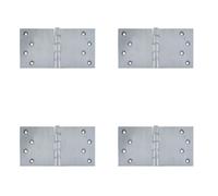 Loops 4 Pack High-Quality Satin Chrome Projection Hinge 102X200X4.5mm For Durable Door Functionality - Door Hinges