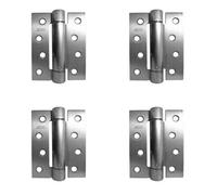 Loops 4 Pack High-Quality Stainless Steel Single Action Spring Hinge - Satin Chrome Finish (Pack Of 3) - Door Hinges