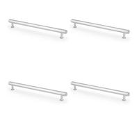Loops 4 Pack - Industrial Hex T Bar Pull Handle - Polished Chrome 224mm Centres Kitchen Cabinet
