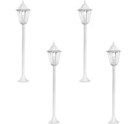Loops 4 PACK IP44 Outdoor Bollard Light White Aluminium Lantern 60W E27 Tall Lamp Post Loops White