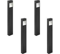 Loops 4 PACK IP44 Outdoor Pedestal Light Anthracite Tall Square Post 10W LED Loops Multicolor