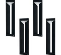 Loops 4 PACK IP54 Outdoor Bollard Light Modern Black Aluminium 10W LED Lamp Post Loops Black