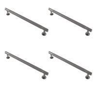 Loops 4 Pack - Knurled Bar Door Pull Handle - 274mm X 13mm - 224mm Centres - Anthracite Grey