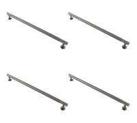 Loops 4 Pack - Knurled Bar Door Pull Handle - 350mm X 13mm - 320mm Centres - Anthracite Grey