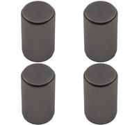 Loops 4 Pack - Knurled Cylindrical Cupboard Door Knob 18mm Dia Anthracite Grey Cabinet Handle