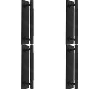 Loops 4 Pack - Knurled Drawer Bar Pull Handle & Matching Backplate - Matt Black 168 X 40mm