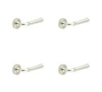 Loops 4 Pack Knurled Rose Satin Nickel Door Handle For Stylish Interiors - Solid Brass Interior Handle
