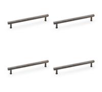 Loops 4 Pack - Knurled T Bar Pull Handle - Dark Bronze - 224mm Centres Premium Drawer Door