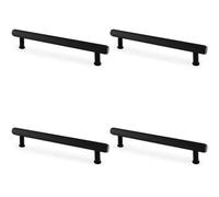 Loops 4 Pack - Knurled T Bar Pull Handle - Matt Black - 160mm Centres Premium Drawer Door