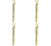 Loops 4 Pack Lever Action Flushbolts With Radiused Forend - 203X20mm In Antique Brass Finish