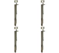 Loops 4 Pack Lever Action Flushbolts With Radiused Forend In Antique Brass - 203X20mm