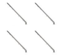 Loops 4 Pack Lever Action Flushbolts With Radiused Forend In Satin Stainless Steel For Double Doors