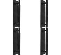 Loops 4 Pack - Lined Reeded Drawer Pull Handle & Matching Backplate - Matt Black 168 X 40mm