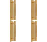Loops 4 Pack - Lined Reeded Drawer Pull Handle & Matching Backplate - Satin Brass 168 X 40mm