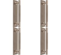 Loops 4 Pack - Lined Reeded Drawer Pull Handle & Matching Backplate - Satin Nickel 168 X 40mm