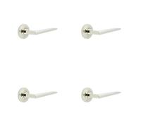 Loops 4 Pack Luxury Polished Nickel Door Handle On Chamfered Rose Solid Brass - Interior Handle
